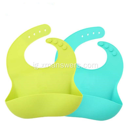 Silicone Baby Waterproof Bucket Bib Teether Detachable